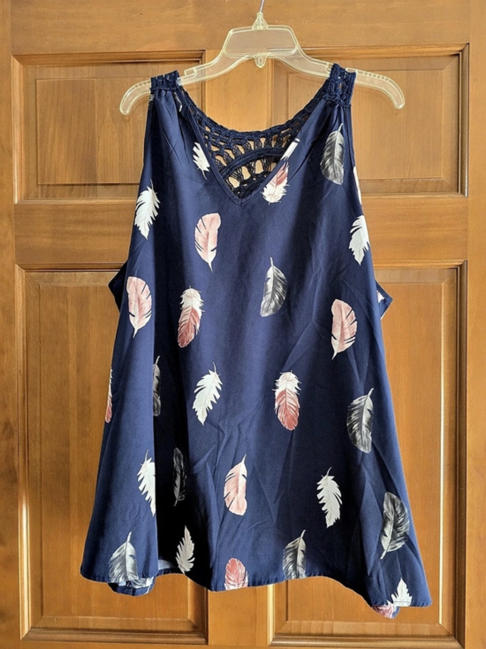 Finjani Feather Print Tank Top Blue 4XL - NWOT